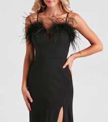 Joan Formal Crepe Feather Mermaid Dress