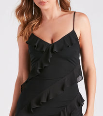 Melrose Formal Mesh Ruffle Mermaid Dress