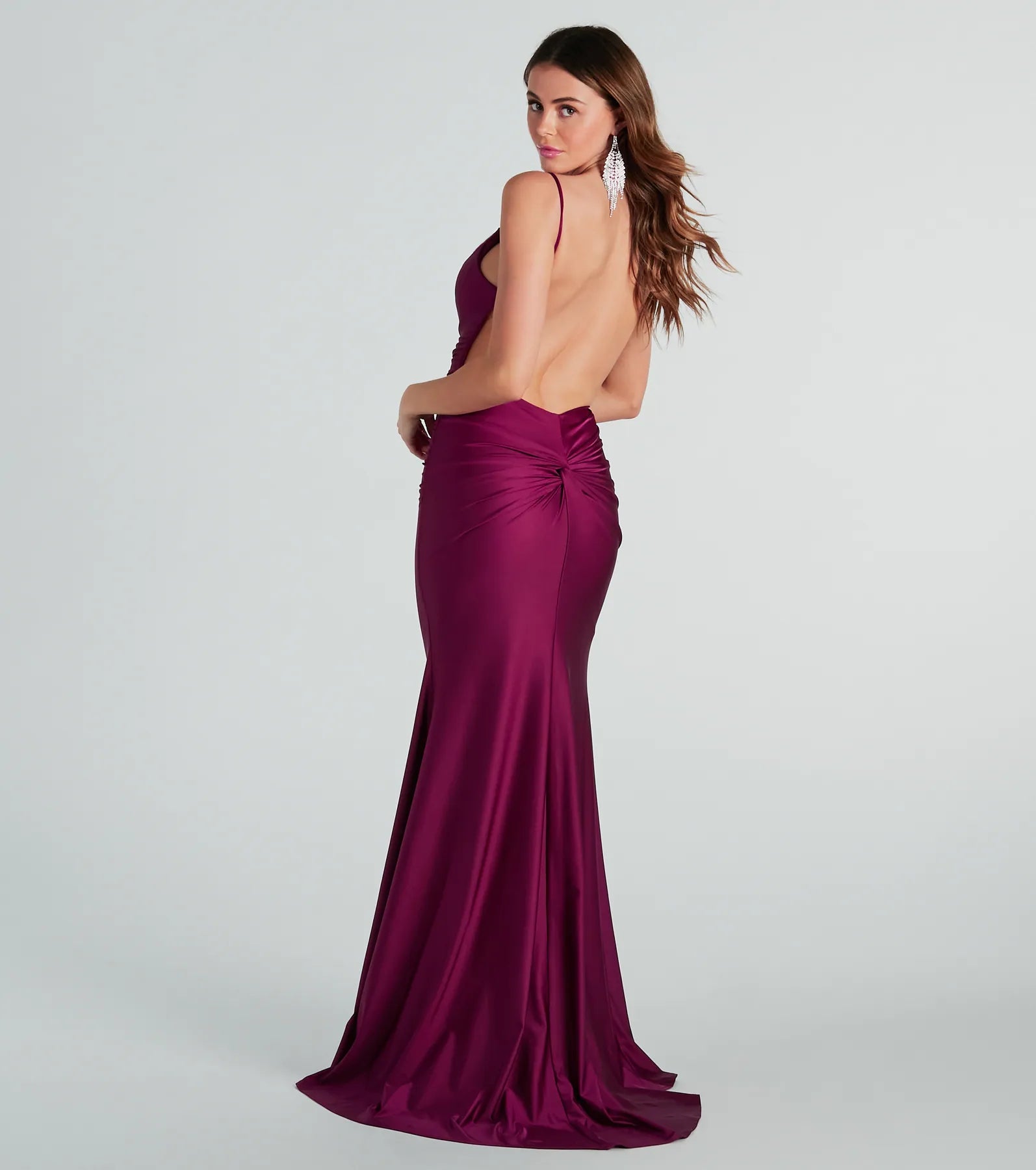 Reagan Formal Satin Low Back Mermaid Dress