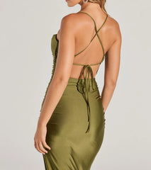 Millie Lace-Up Column Formal Dress