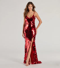 Aurinda Sequin High Slit Formal Dress