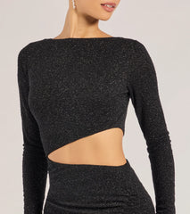 Brynn Long Sleeve Glitter Cutout Mermaid Dress