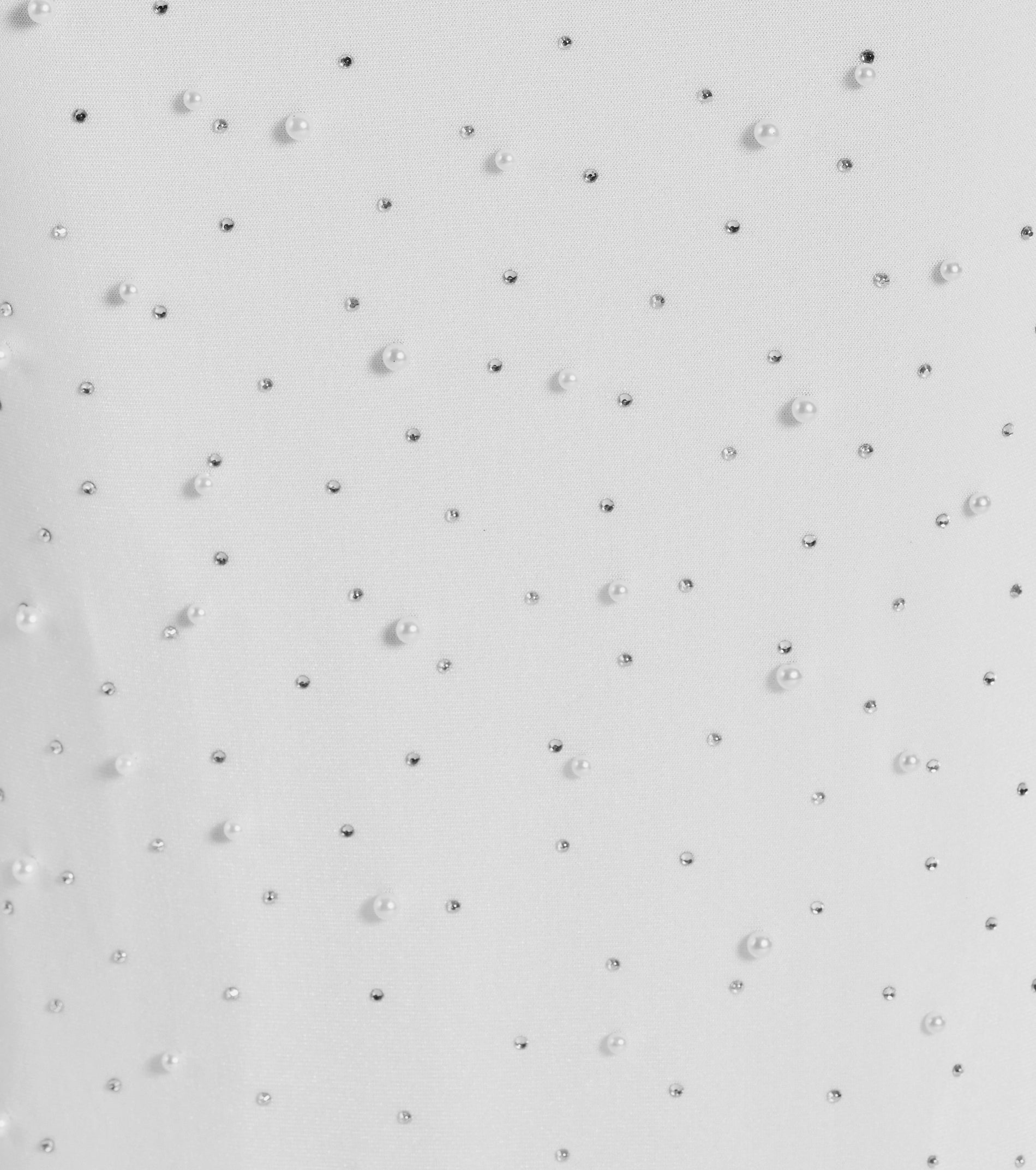 Aubriella Rhinestone And Pearl Mesh Mermaid Dress