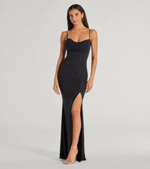 Astrid High-Slit Glitter Mermaid Dress