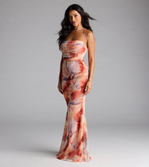 Korey Lace-Up Mermaid Abstract Formal Dress