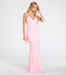 Amanda Tie-Back Mermaid Bow Formal Dress