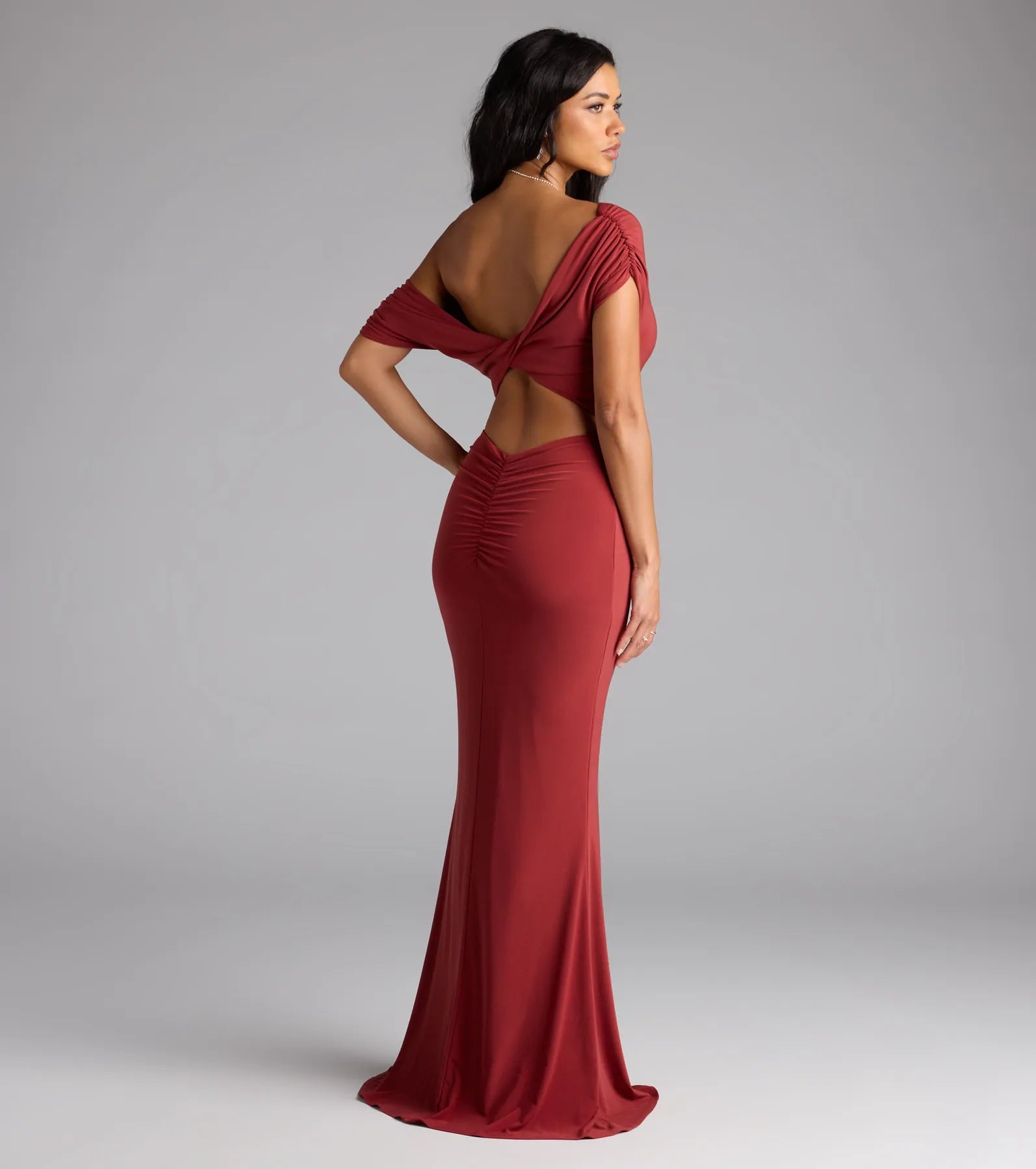 Raven Off-Shoulder Cutout Mermaid Formal Dress