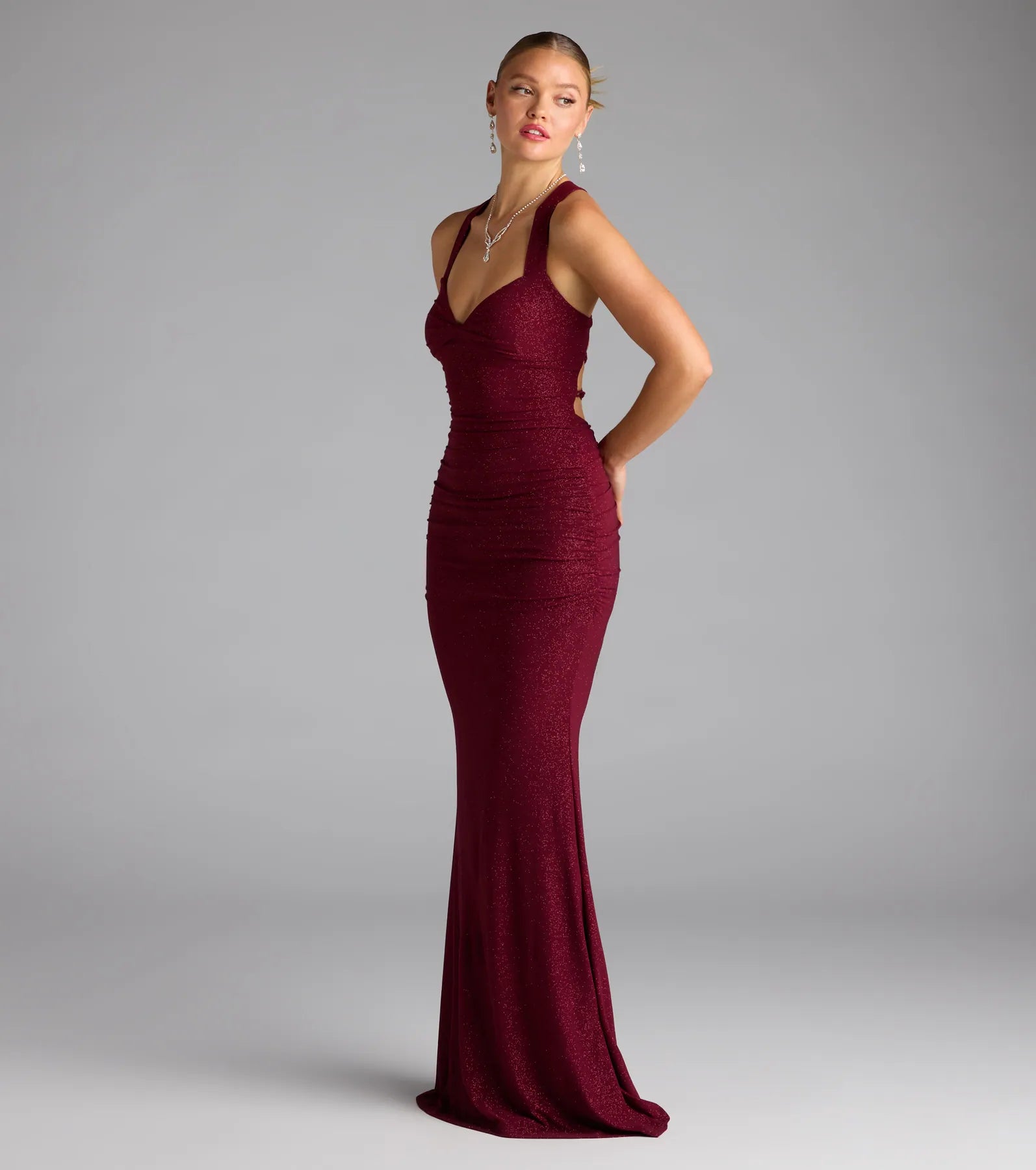 Tatiana Lace-Up Mermaid Glitter Formal Dress