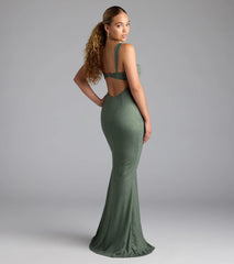 Catherine Open Back Mermaid Glitter Formal Dress
