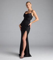 Mariam Lace-Up Slit Mermaid Glitter Formal Dress