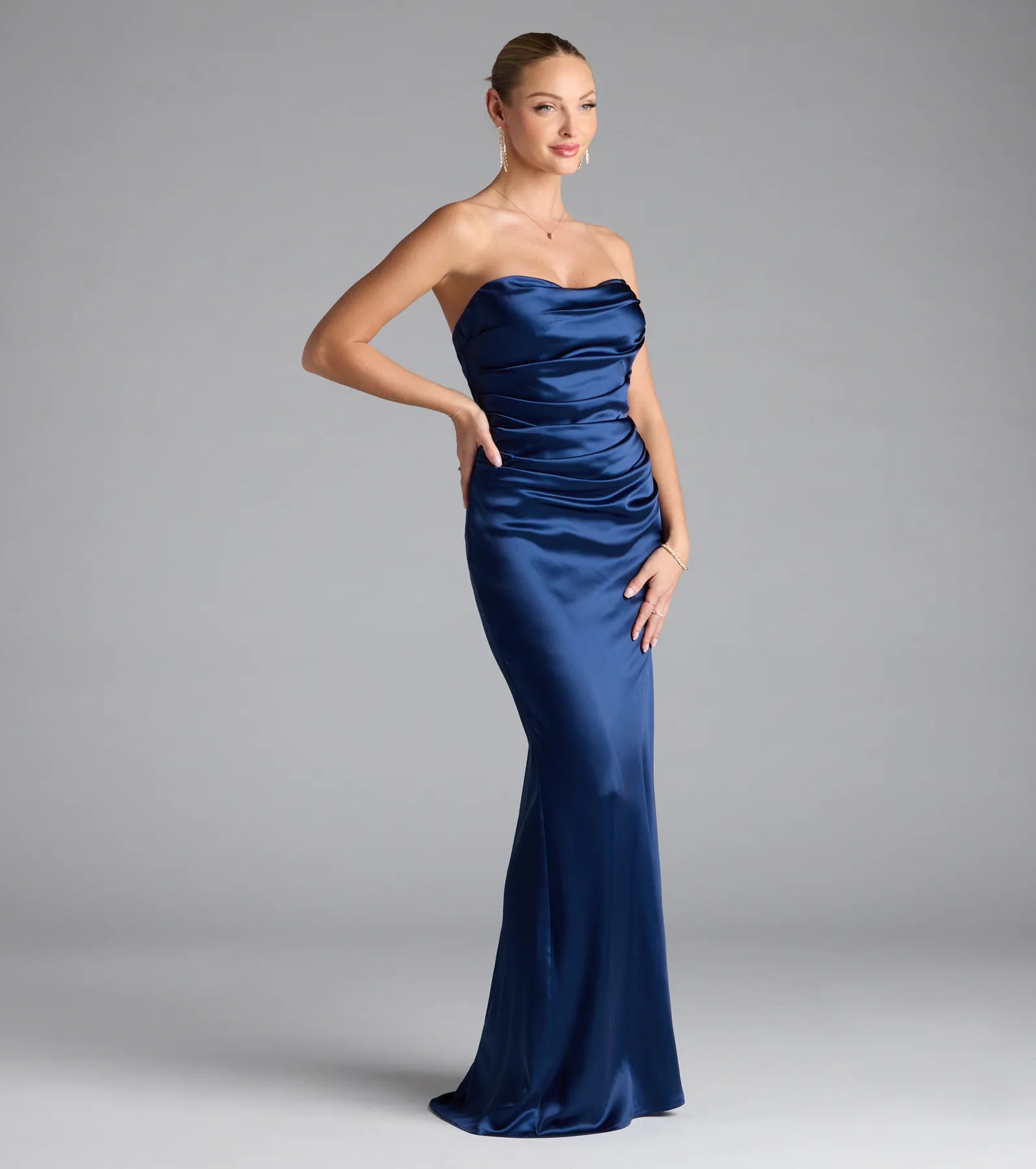 Colette Strapless Mermaid Satin Formal Dress