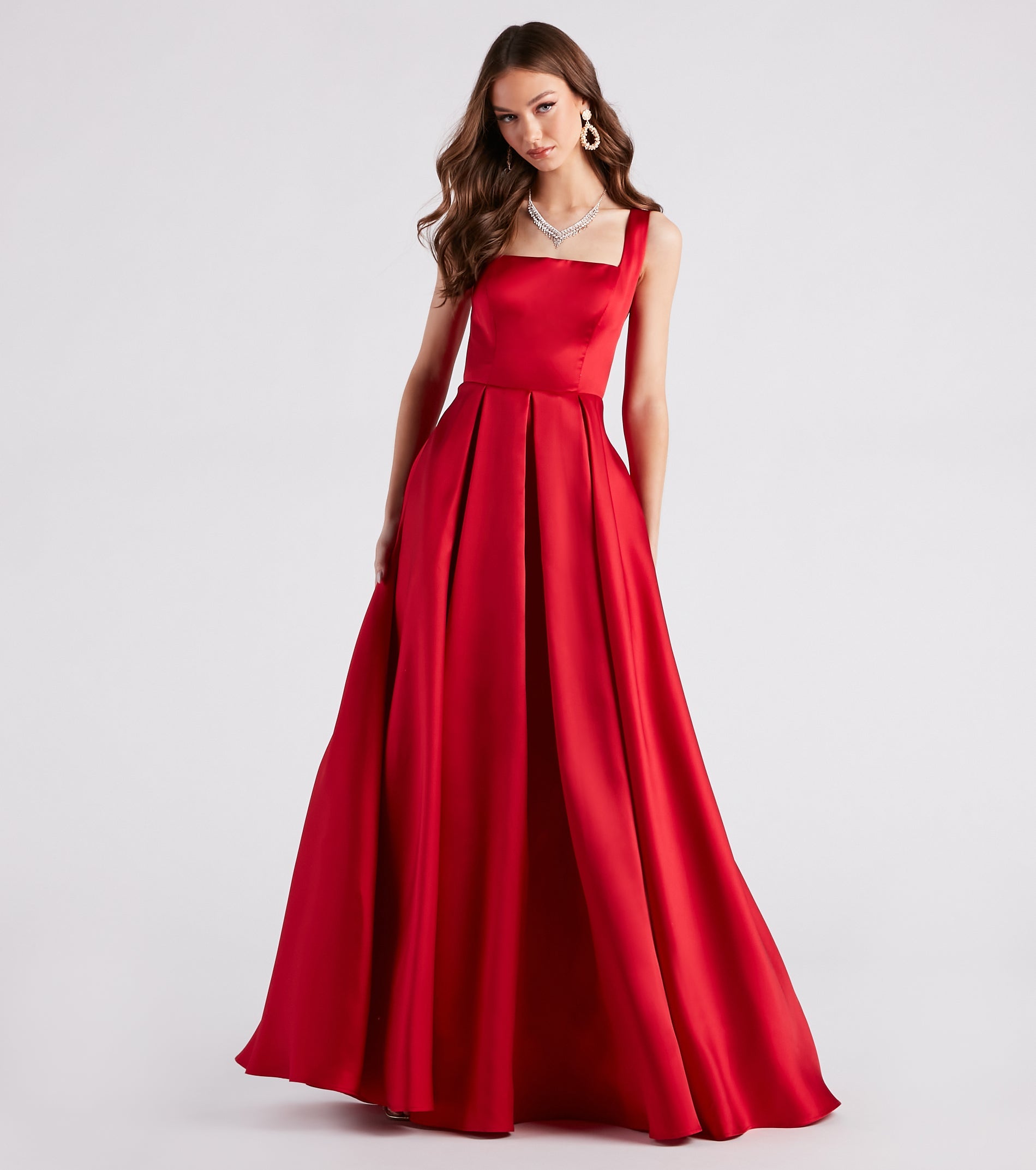 Kristine Satin Lace-Up A-Line Ball Gown