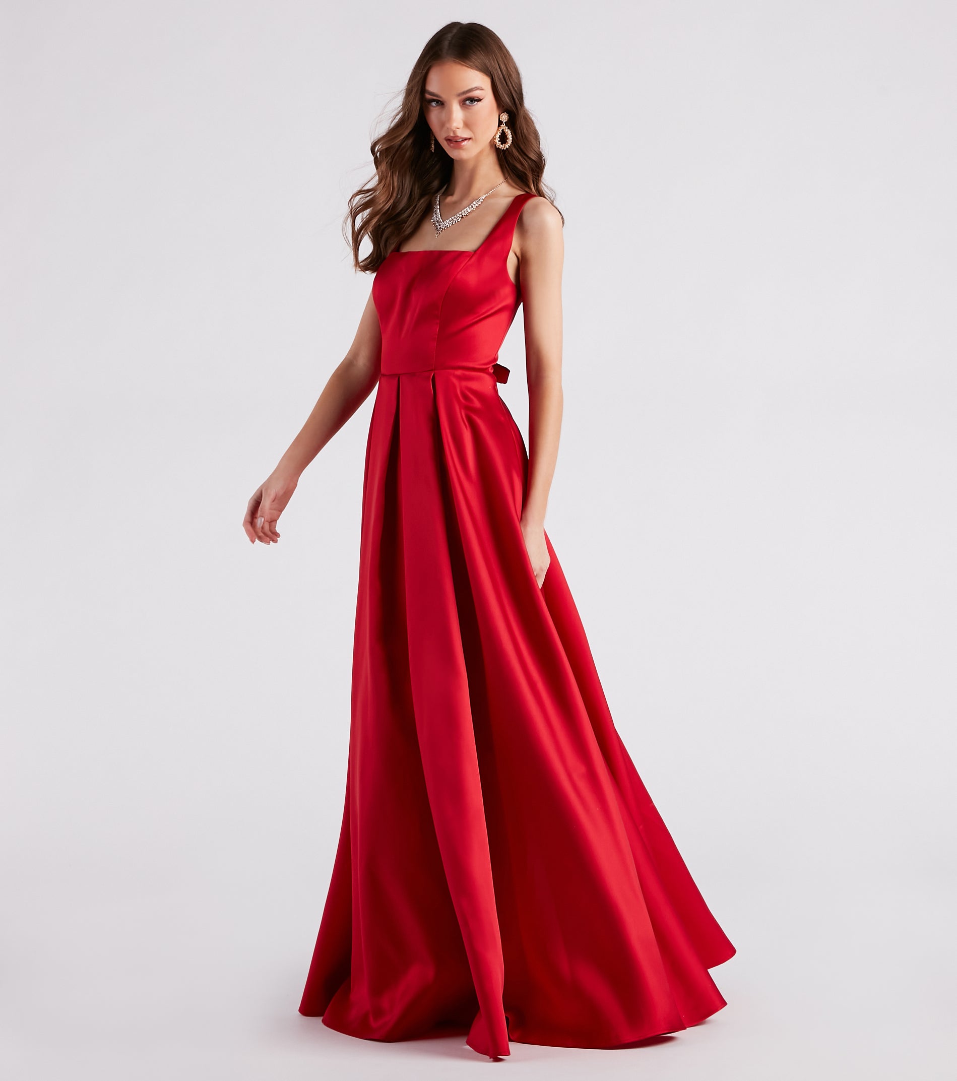 Kristine Satin Lace-Up A-Line Ball Gown