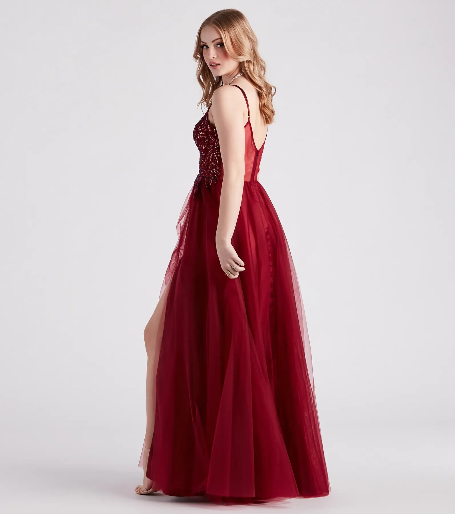 Isabelle Rhinestone Embroidered A-Line Formal Dress