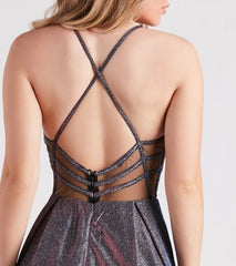 Robyn Metallic A-Line Ball Gown