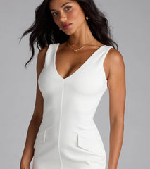 Dreams Come True V-Neck Ponte Mini Dress