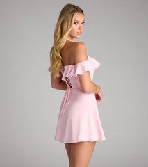 Laced With Charm Corset Lace-Up Mini Dress