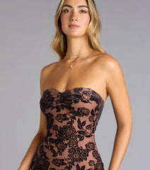 Bloom With Desire Strapless Midi Dress