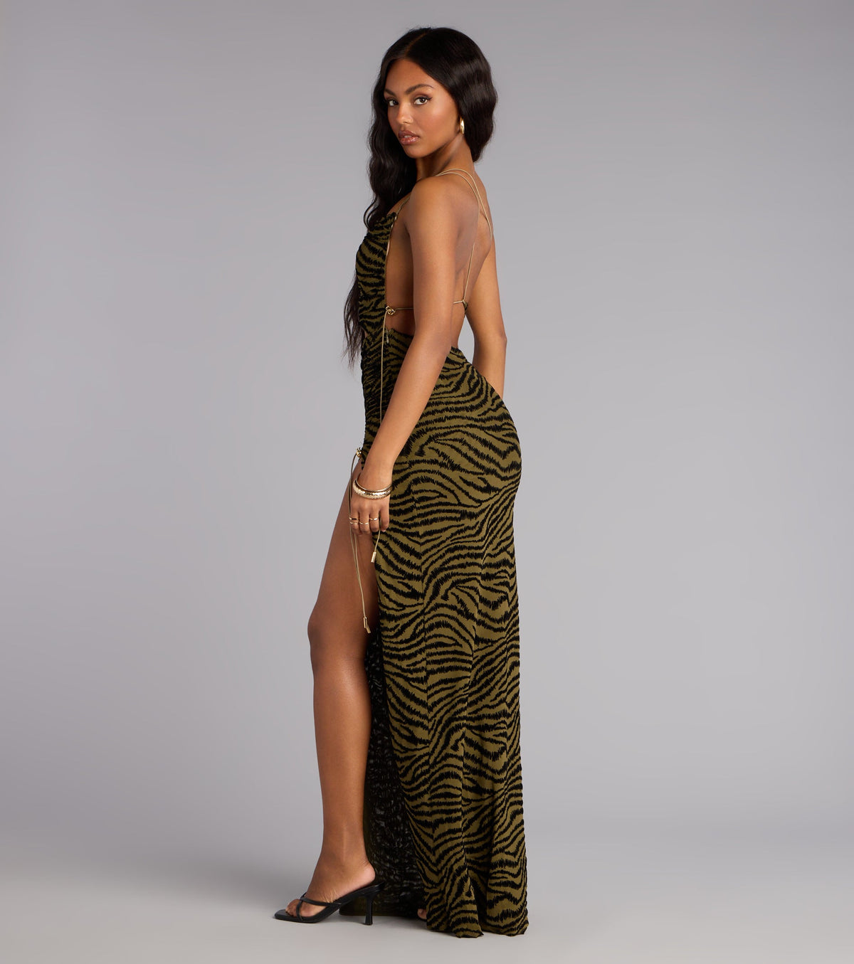 Wild Intentions Zebra Velvet Maxi Dress