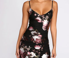 Tempted Foiled Floral Mini Dress