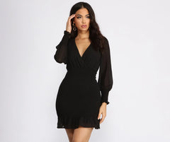Take On The Night Chiffon Smocked Mini Dress