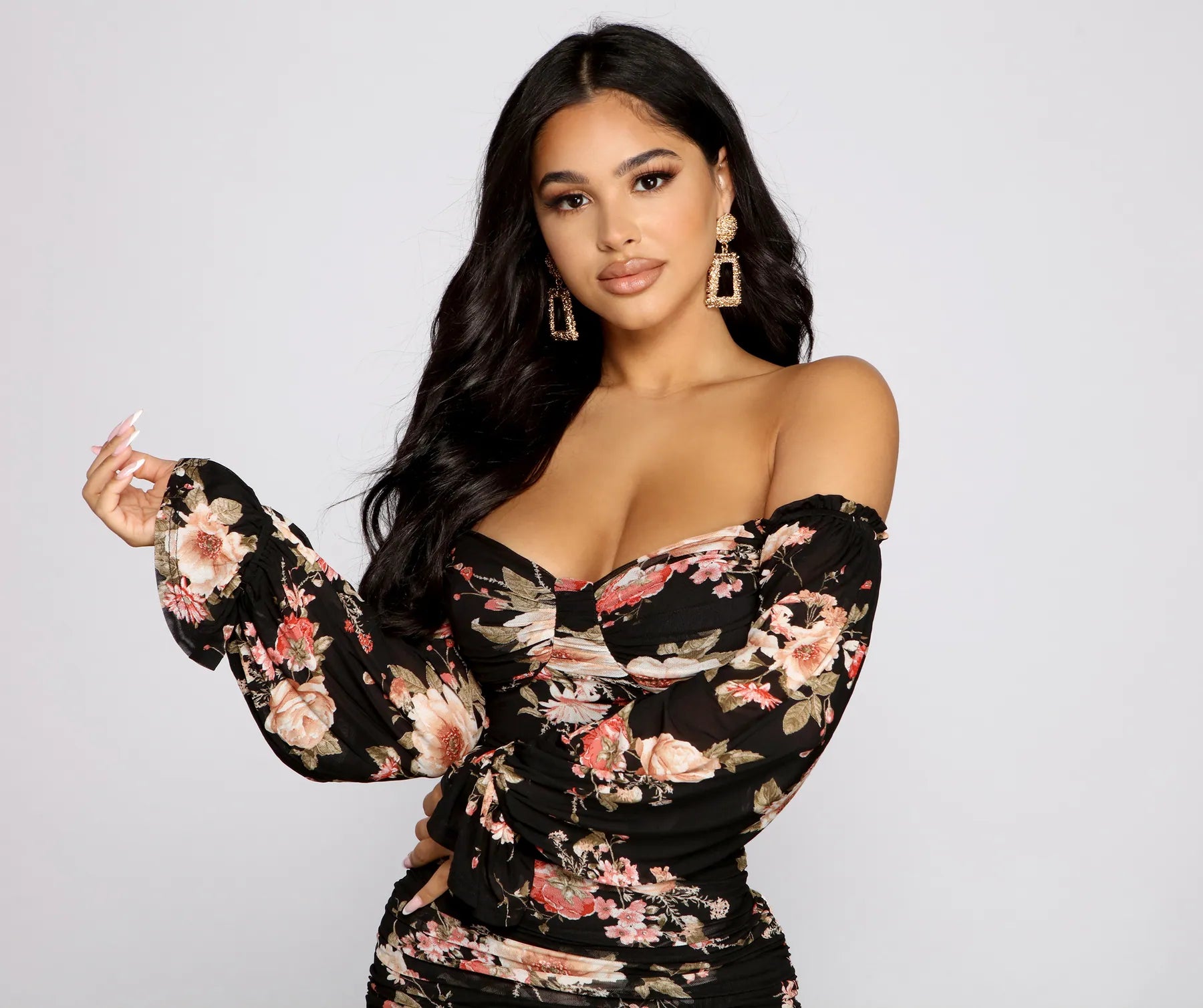 Say Yes To Florals Mesh Bodycon