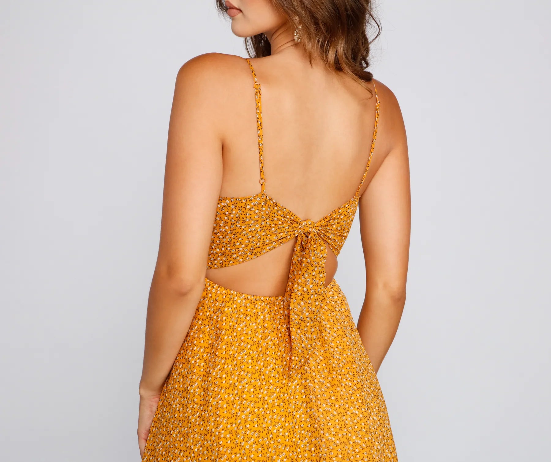 Charming Florals Chiffon Skater Dress