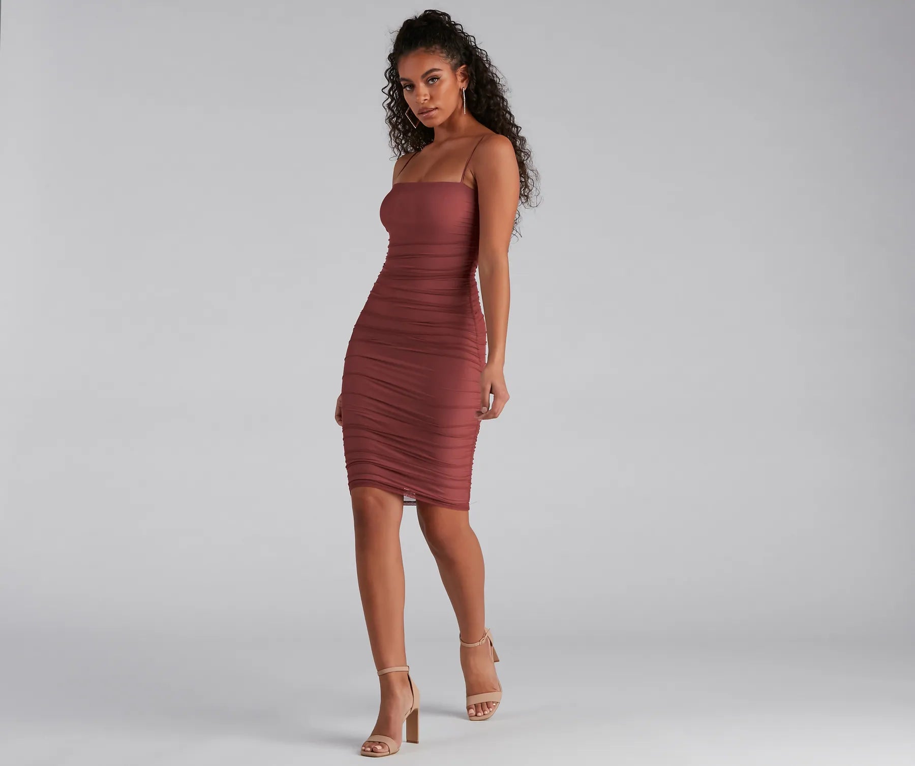 Fab And Flirty Mesh Midi Dress