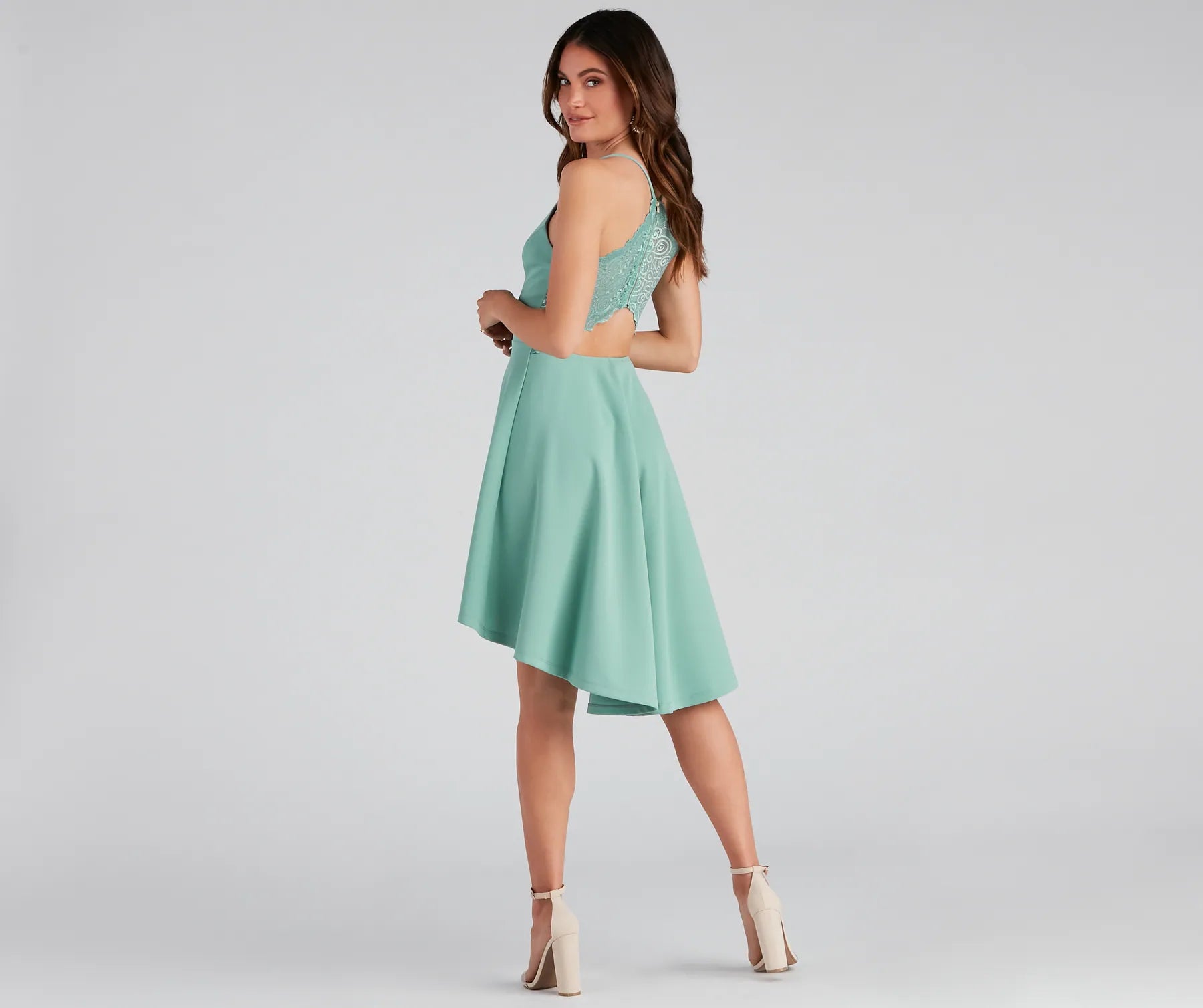 Go With The Flow High-Low Crepe Dress