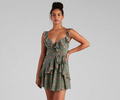 Too Sweet Floral Ruffled Skater Dress