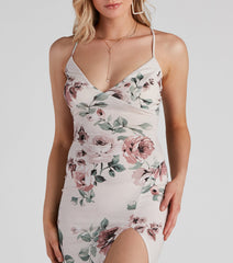 Fine Floral V-Neck Midi Dress