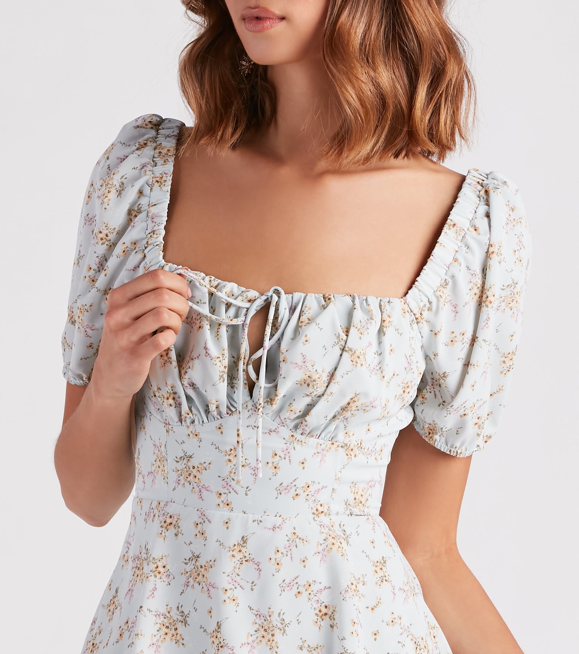 Budding Romance Floral Chiffon Skater Dress