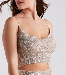 Holiday Glow Sequin Cutout Dress
