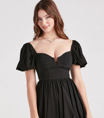 Pop On Over Bubble Hem Skater Dress