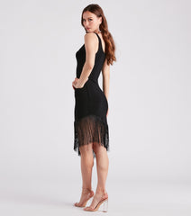 Roaring 20s Sleeveless Fringe Midi Dress