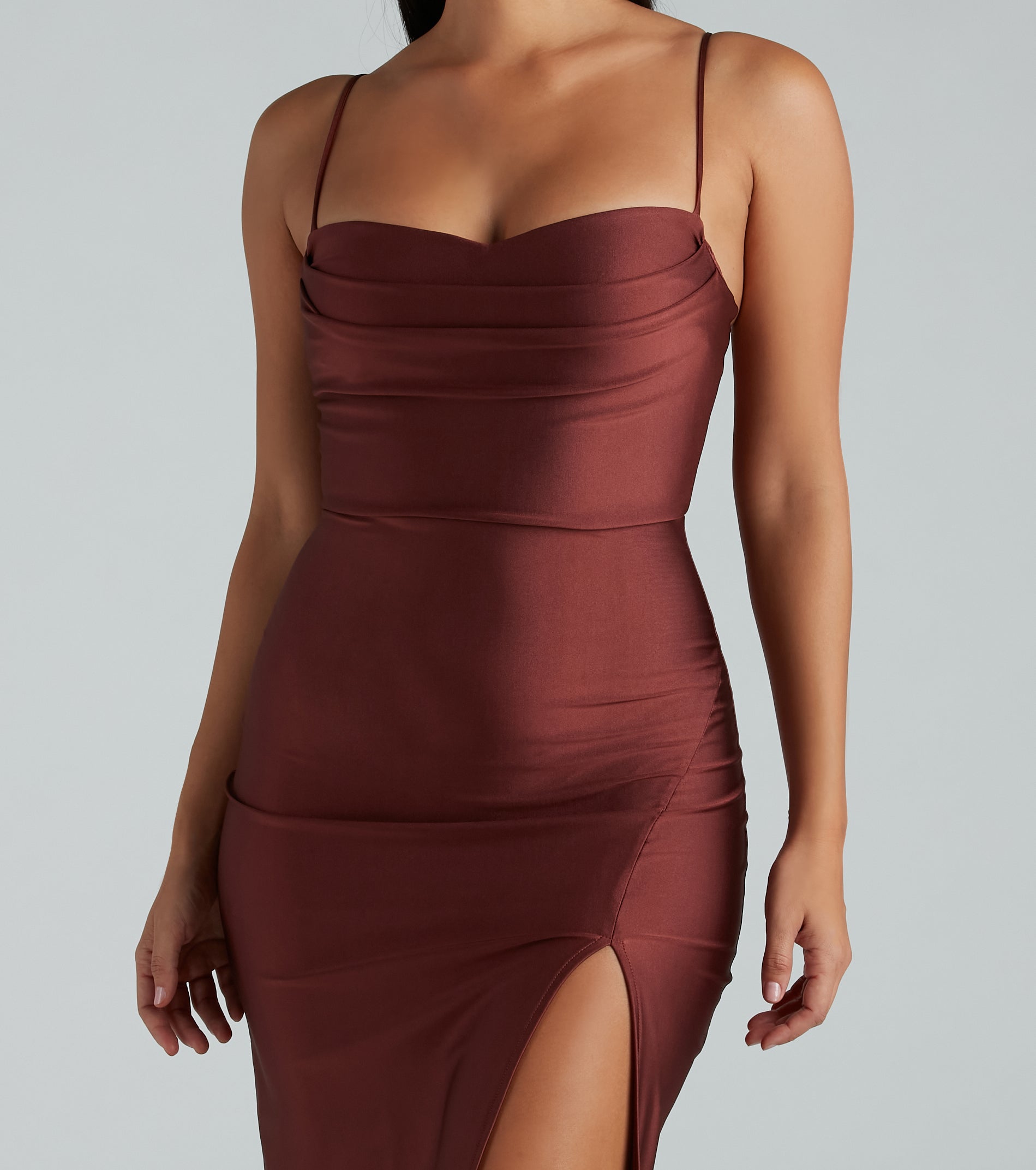 Sleek And Smooth High Slit Midi Dress