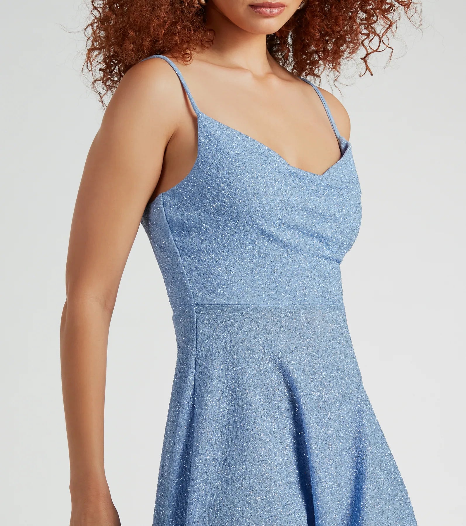 Let It Glow Glitter Rhinestone Skater Dress