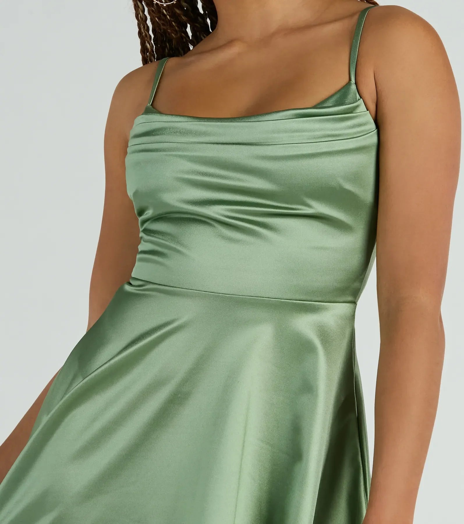 Silky Chic Satin Skater Dress