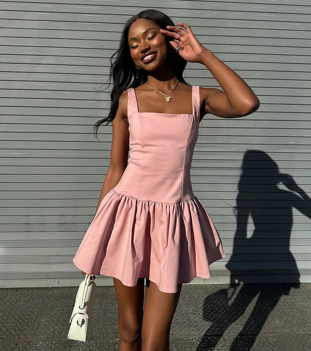 Isn't She Lovely Sleeveless Ruffle Skater Dress