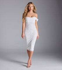 Lavish And Lovely Bodycon Lace Midi Dress