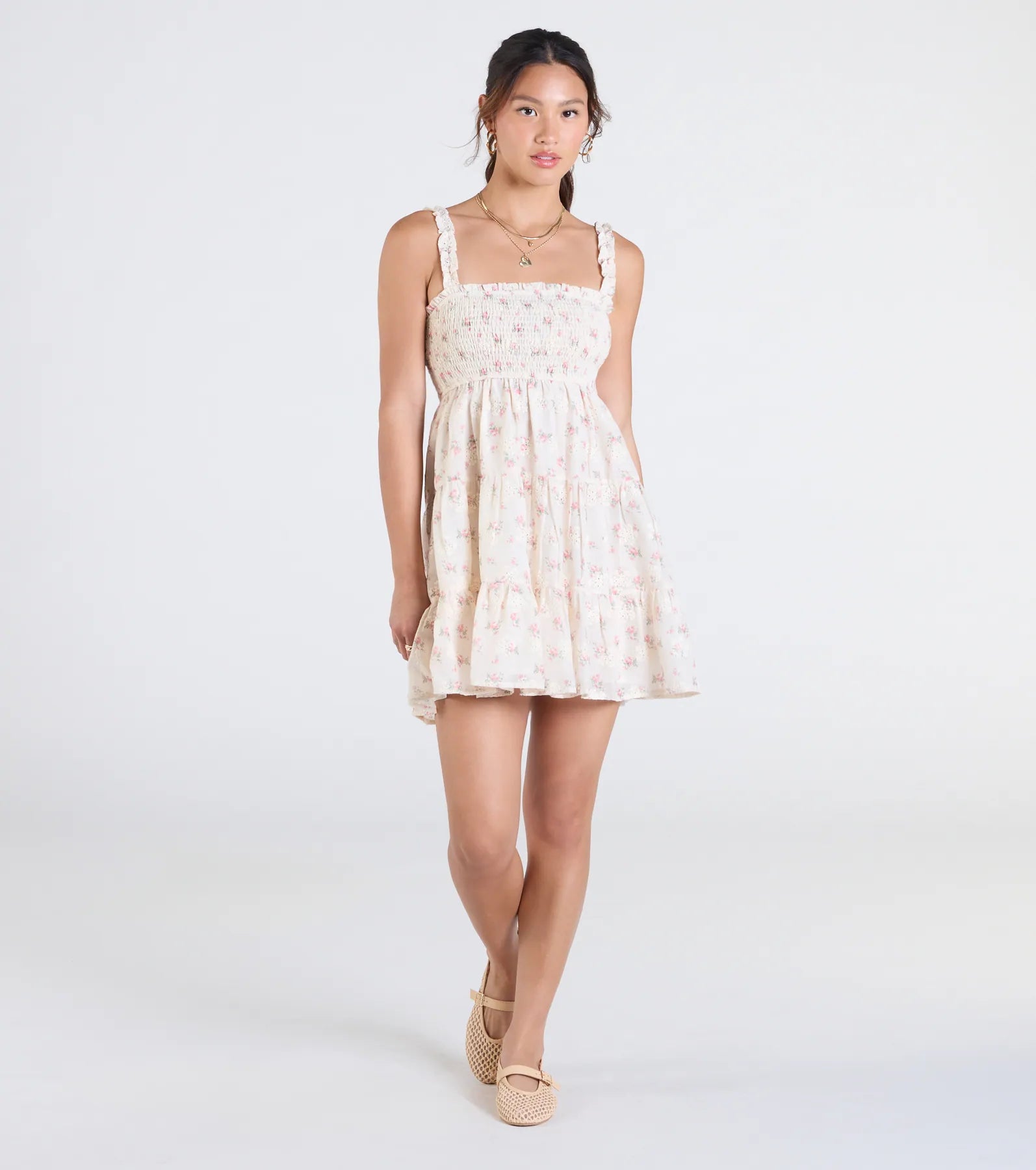 Sitting In The Sun Floral Babydoll Mini Dress