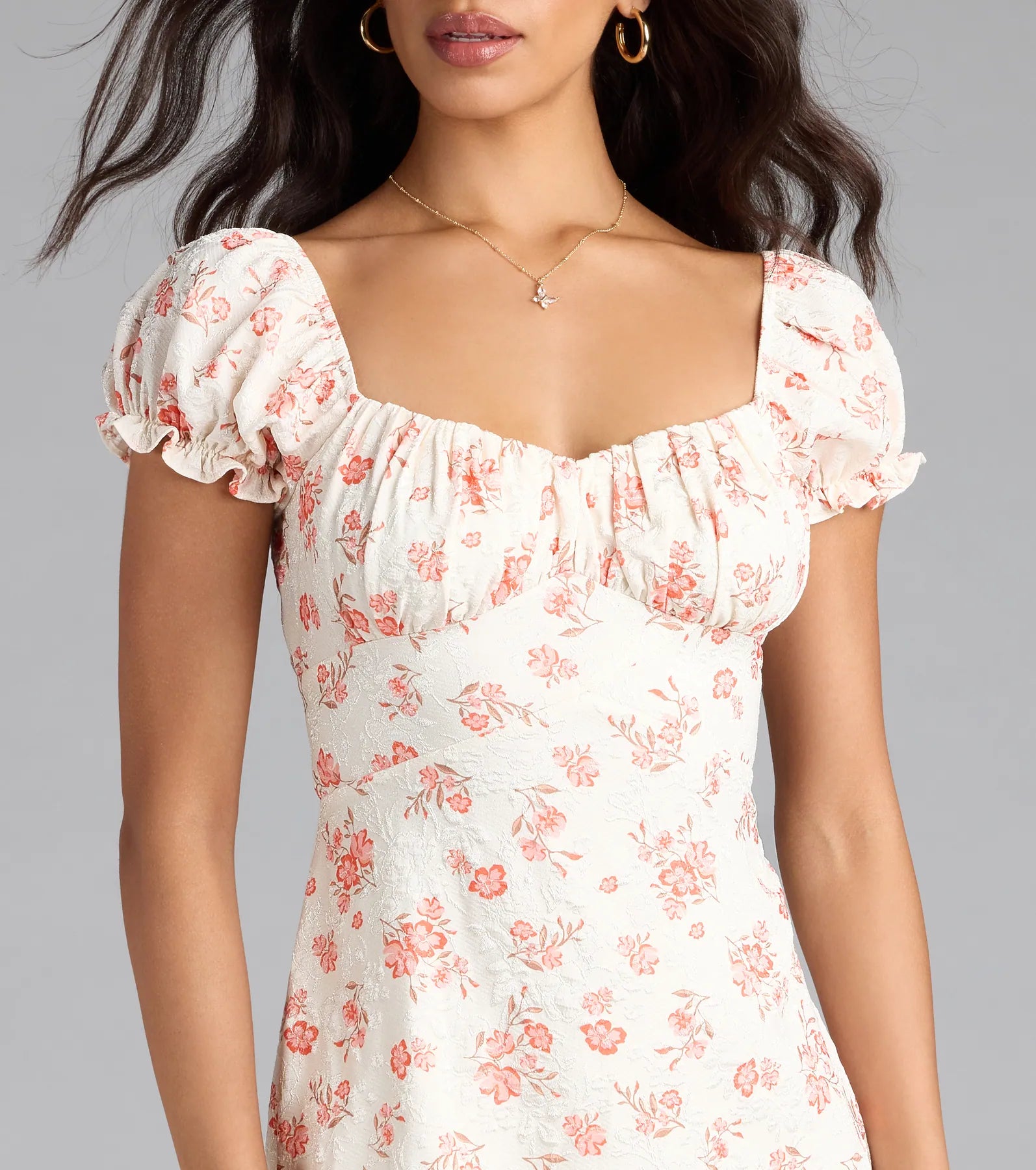 Floral Bliss A-Line Bow Mini Dress