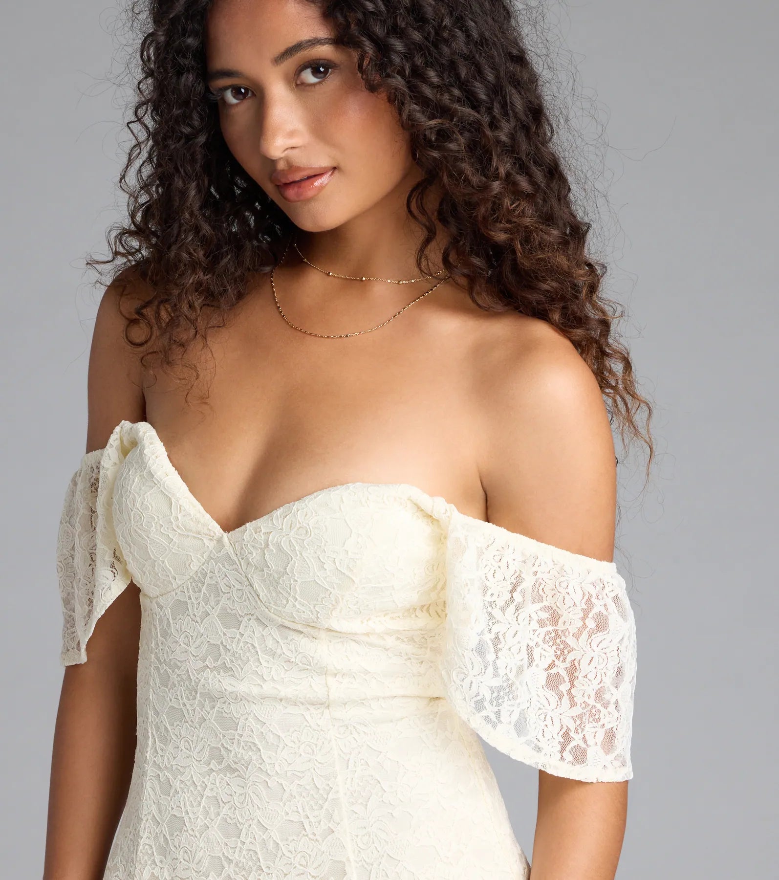 Romantic Allure Flutter Sleeve A-Line Lace Mini Dress