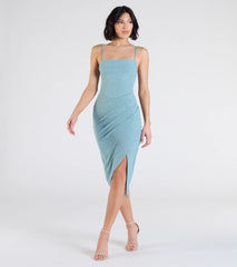 At Midnight Bodycon Glitter Mid Dress