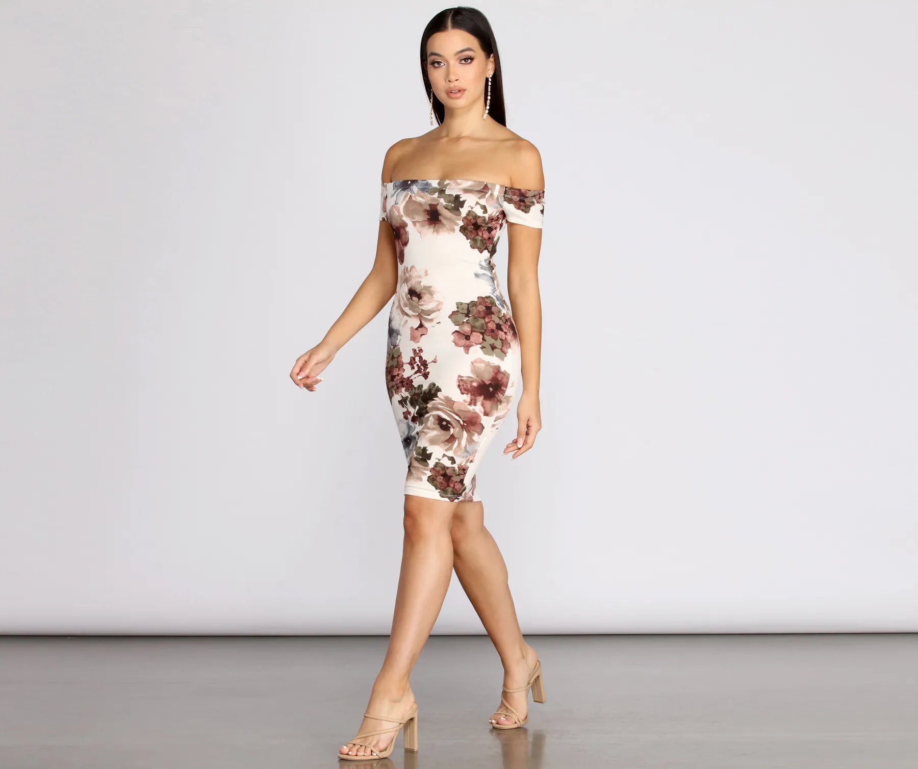 Painted In Florals Midi Dress