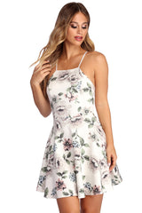 Spring Vibes Floral Skater Dress