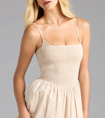 Effortless Era Woven A-Line Midi Dress