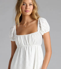 Definitely Darling Tie Back Babydoll Mini Dress
