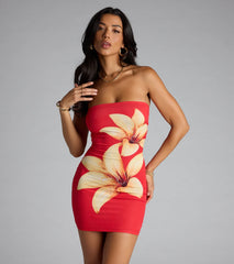 Island Glow Tube Floral Mini Dress