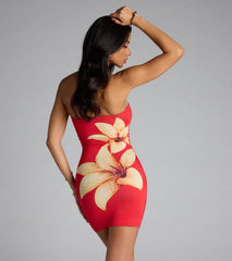Island Glow Tube Floral Mini Dress